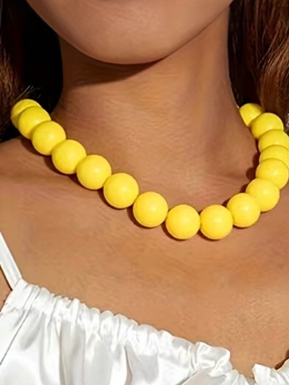 NWT* Chunky Yellow Beaded Statement Necklace *NEW